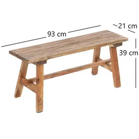 DESIGN DELIGHTS Sitzbank Anzio Natur-Vintage 90 x 39 x 26 cm