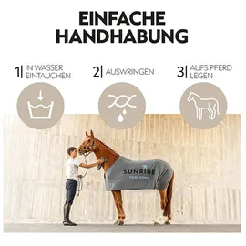 SUNRIDE Cool Down Kühldecke mit Halsteil und Tuch - grau - 155 cm