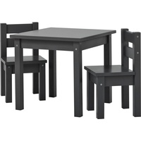 Hoppekids Kindersitzgruppe »MADS Kindersitzgruppe«, (Set, 4 tlg., 1 Tisch, 3 Stühle), grau
