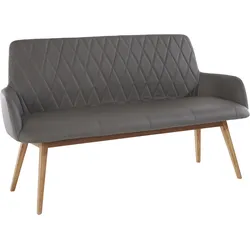 Sitzbank HOME AFFAIRE "Brest", grau (grau, natur), B:160cm H:88cm T:60cm, Leder, Sitzbänke, Sitzbank Essbank Polsterbank, Schuhbank, Garderobenbank, Bank Breite 160 cm