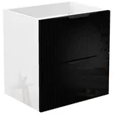 duschspa Waschtisch Unterschrank Waschtischunterschrank Waschbeckenunterschrank Badschrank, 50-120cm Hängeschrank, Matt / Hochglanz schwarz 50 cm x 52 cm x 38.8 cm