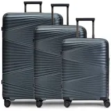 Pactastic Collection 02 THE THREE SET 4 Rollen Kofferset 3-teilig dark-grey metallic 2