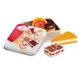 Erzi 13105 Sahneplatte von Coppenrath & Wiese aus Holz in der Dose, Kaufladenartikel für Kinder, Rollenspiele