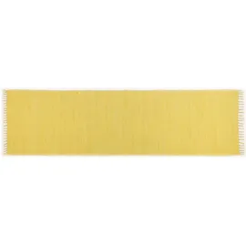 THEKO Happy Cotton Handwebteppich 70 x 250 cm Gelb