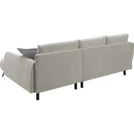 exxpo - sofa fashion Ecksofa EXXPO - SOFA FASHION "Bellini, Materialmix oder komplett Struktur, Breite 268cm, bequem", linen, B:260cm H:92cm T:187cm, Sofas, Ecksofa, bequem und modern, Chenille-Struktur Bezug, L-Form