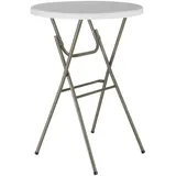 Tectake Stehtisch klappbar rund 80 x 110 cm Weiß