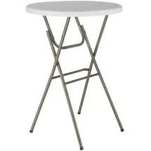 Tectake Stehtisch klappbar rund 80 x 110 cm Weiß