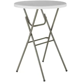 Tectake Stehtisch klappbar rund 80 x 110 cm Weiß