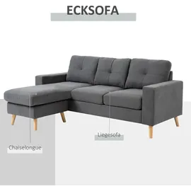 Homcom Ecksofa Leinen, Gummiholz