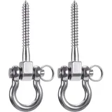 Ersandy - 2 Stück 304 Edelstahl Deckenhaken, Suspension Trainer Suspension Kit Für Hängesessel, Hängelampe, Hängematte, Boxsack, Sling Trainer