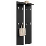 Vladon Garderobenpaneel Vladon 57 x 170 x 20 cm Schwarz