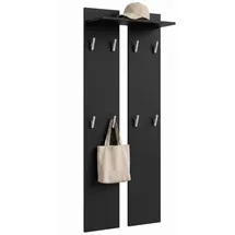 Vladon Garderobenpaneel Vladon 57 x 170 x 20 cm Schwarz