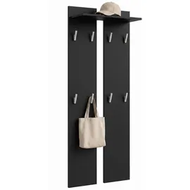 Vladon Garderobenpaneel Vladon 57 x 170 x 20 cm Schwarz
