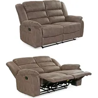 luma-home Schönes für Dein Zuhause 2-SITZER-RELAXSOFA 153/93/103 cm Federkern, Liegefunktion verstellbar durch halbautomatische Relaxfunktion, Mikrofaser Vintage Grau Braun / 15133