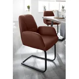 W.SCHILLIG Freischwinger ole, Gestell in Schwarz pulverbeschichtet braun