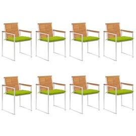 vidaXL Gartenstuhl 60 x 60 x 85 cm grün 8 St.