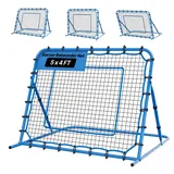 Vevor Fußball Rebounder 147 x 117 cm, Rückprallnetz mit Verstellbarem Winkel & Robustem Eisenrahmen, PE-Trainingsnetz für Ballkontrolle & Passtraining, Balltrainingsgerät für Jugendliche & Erwachsene