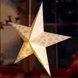 Harms Import LED X-MAS Decken Hänge Stern Weihnachts Lampe Fenster Deko weiß Schnee Flocke