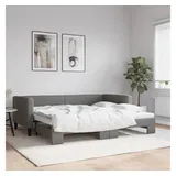 vidaXL Tagesbett Ausziehbar Dunkelgrau 90x200 cm Stoff