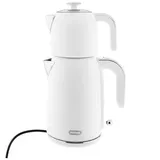 Mulex Tee Express Teekocher 2200W - 2-in-1 Wasserkocher mit Teekanne 1,7L + 1 L, Weiß