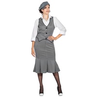 Metamorph Kostüm 20er Jahre Aunt Polly, Authentisches 20er Outfit im Stil einer bekannten Fernsehserie grau 34