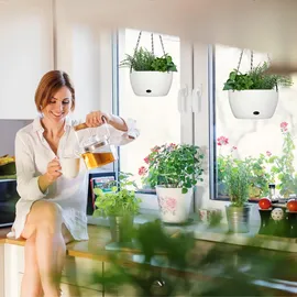 Relaxdays Blumenampel mit Wasserspeicher 60 cm 2er Set