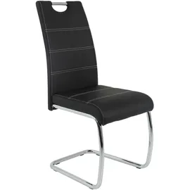 Schwingstuhl Floh Kunstleder schwarz