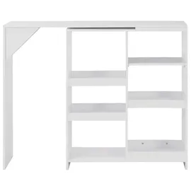 vidaXL Bartisch mit Beweglichem Regal 138 x 39 x 110 cm Weiß