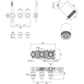 Herzbach MODUL7 Unterputz-Duschsystem, Einhebelmischer, 70.702722.1.09,