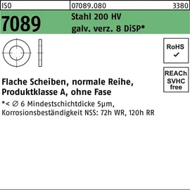 Industrial Quality Supplies ISO 7089 Scheibe Stahl 24mm (25x44x4 ) galvanisch verzinkt DiSP ohne Fase Form A