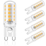 Auting G9 Led Dimmbar Lampen,4W 2700K Warmweiß LED Birnen,Ersatz fur 20W-40W G9 Halogenlampen,G9 Led Leuchtmittel Kein Flackern,400LM AC220-240V 360 Grad Abstrahlwinkel G9 LED Birnen,5er Pack