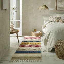 Läufer FLAIR RUGS "Medina", bunt, B:60cm H:12mm L:230cm, Baumwolle, Jute, Wolle, Teppiche, Boho-Look, aus Naturfasern wie Wolle & Jute, Teppichläufer