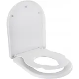 Coree Toilettendeckel, Toilettensitz Kinder, WC-Sitz mit Absenkautomatik, Quick-Release-Funktion, Familien Toilettensitz D Form, U-Form, Weiß, PP-Material, Kindersitzmagnet