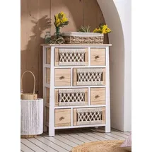 Dekoleidenschaft Makramee 56 x 77 cm Beige / Weiß