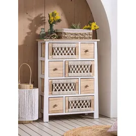 Dekoleidenschaft Makramee 56 x 77 cm Beige / Weiß
