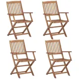 vidaXL Klappbare Gartenstühle 54 x 57 x 91 cm creme 4 St.