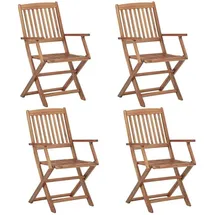 vidaXL Klappbare Gartenstühle 54 x 57 x 91 cm creme 4 St.