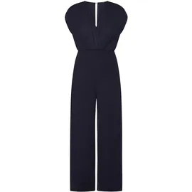 Zero Overall "Damen Wickeloptik weites Bein", Damen, Gr. 34, Normalgrößen, patch cream, dunkelblau, Jersey, Obermaterial: 45% Polyester, 50% Polyester, 5% Elasthan. Füllung: .