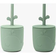 Done by Deer Straw 2 Pack Wally Tasse - Green - 12 Monate