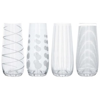 neuetischkultur Flötenglas-Set ohne Stiel, 4tlg, 230 ml, Trinkgläser, Transparent