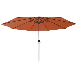 vidaXL Sonnenschirm mit LED-Beleuchtung 400 cm Terrakotta
