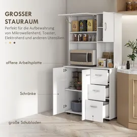 Homcom Küchenbuffet 89 x 39,5 x 168 cm Weiß