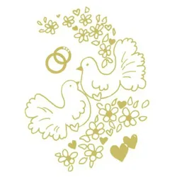 VEPATIM 500x Motivservietten  33x33cm mit "Goldene Tauben + Ringe" Vermählung