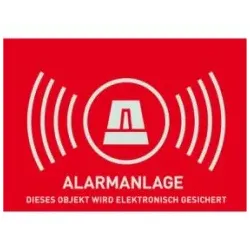 ABUS AU1323 Warn-Aufkleber Alarm ohne ABUS Logo 74 x 52,5 mm Tür Fenster