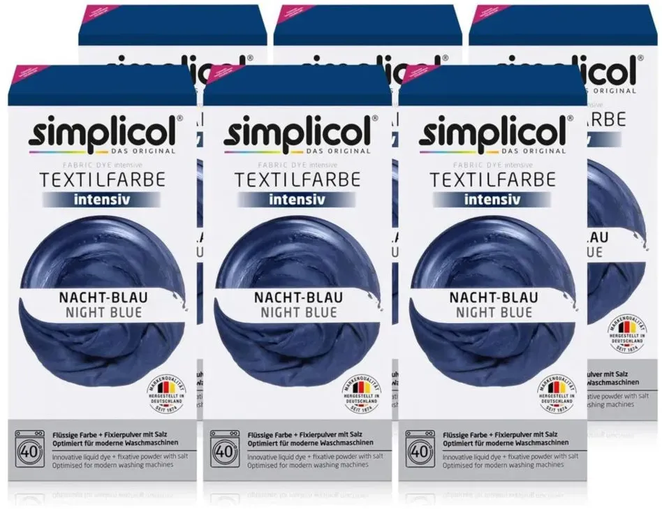Simplicol Textilfarbe intensiv Nacht-Blau 150g 6er Pack