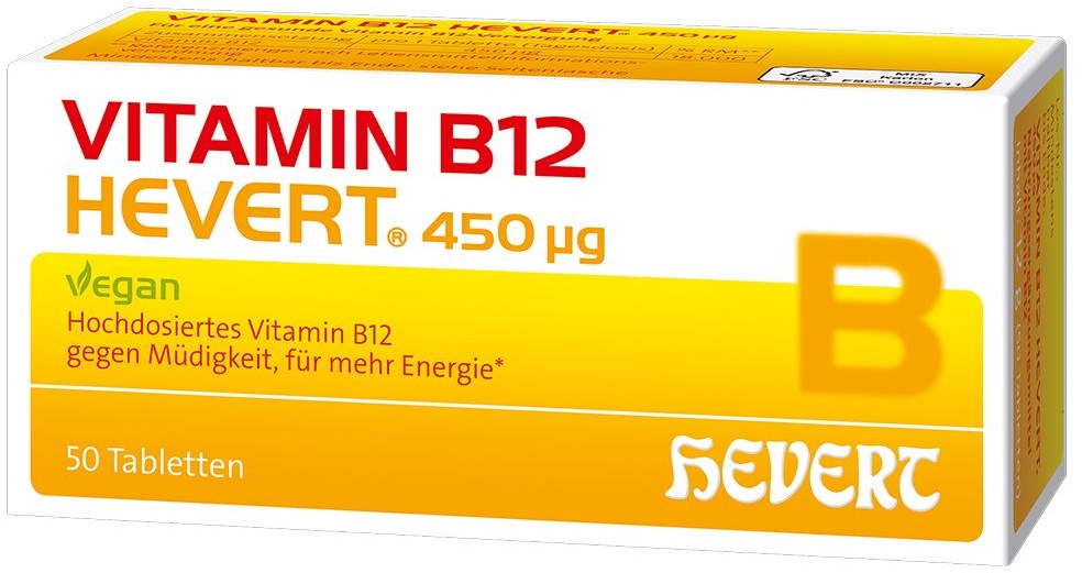 Vitamin B12 Hevert 450 μg Tabletten 50 St