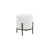 SalesFever Polsterhocker rund Ø35 cm Cord-Optik Beige/Schwarz 35 x 38 x 35 cm