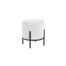 SalesFever Polsterhocker rund Ø35 cm Cord-Optik Beige/Schwarz 35 x 38 x 35 cm