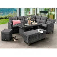 Destiny Gartenlounge-Set »SANTA PONSA DE LUXE«, mit Tisch, 140x80x64 cm, grau meliert - grau