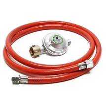 Wiltec Druckminderer auf 50mbar mit Propanschlauch für Gaszylinder mit 21,8x1,14l Gasdruckregler Druckregler Gasregler Gasdruckminderer